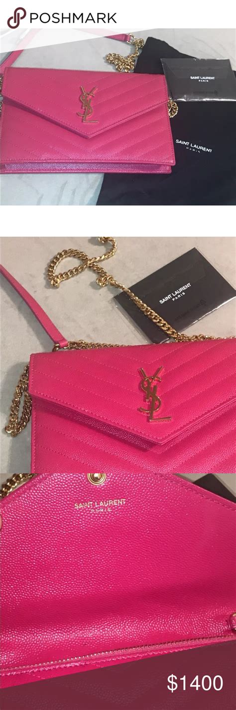 ysl light pink wallet on chain|ysl wallet on chain review.